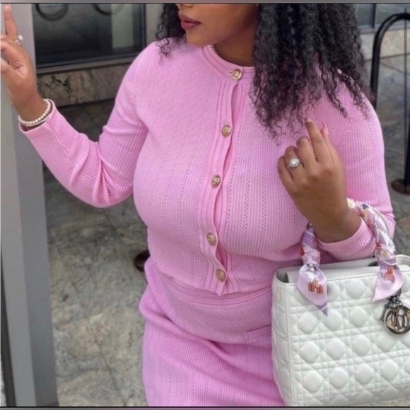 Zara Pink Ribbed Knit Set - Picture 9 of 9